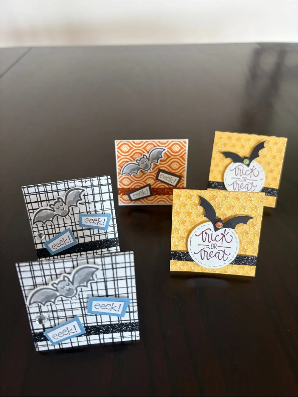 New Handmade Halloween Mini Foldable Surprise Cards - Set of 30, Colorful 2 x 2